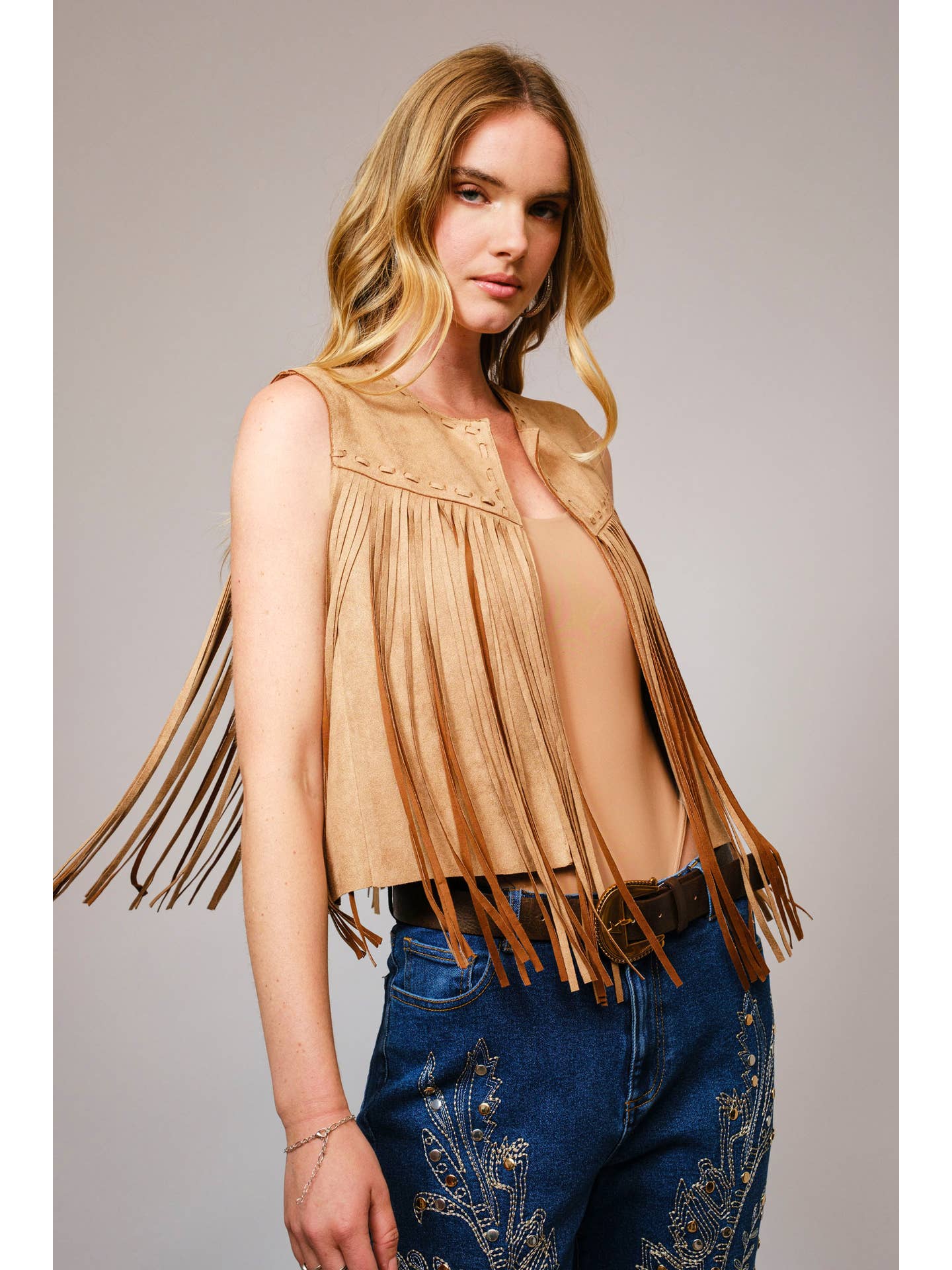 Suede Fringe Vest