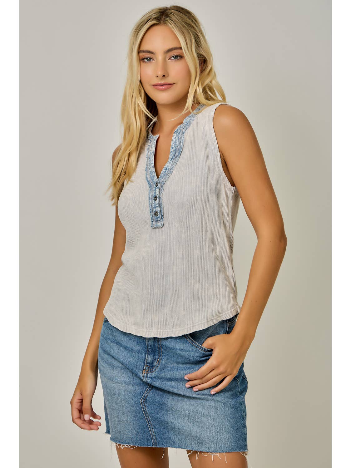 Sleeveless Henley