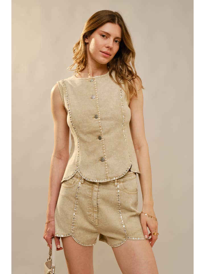 Rhinestone Vest