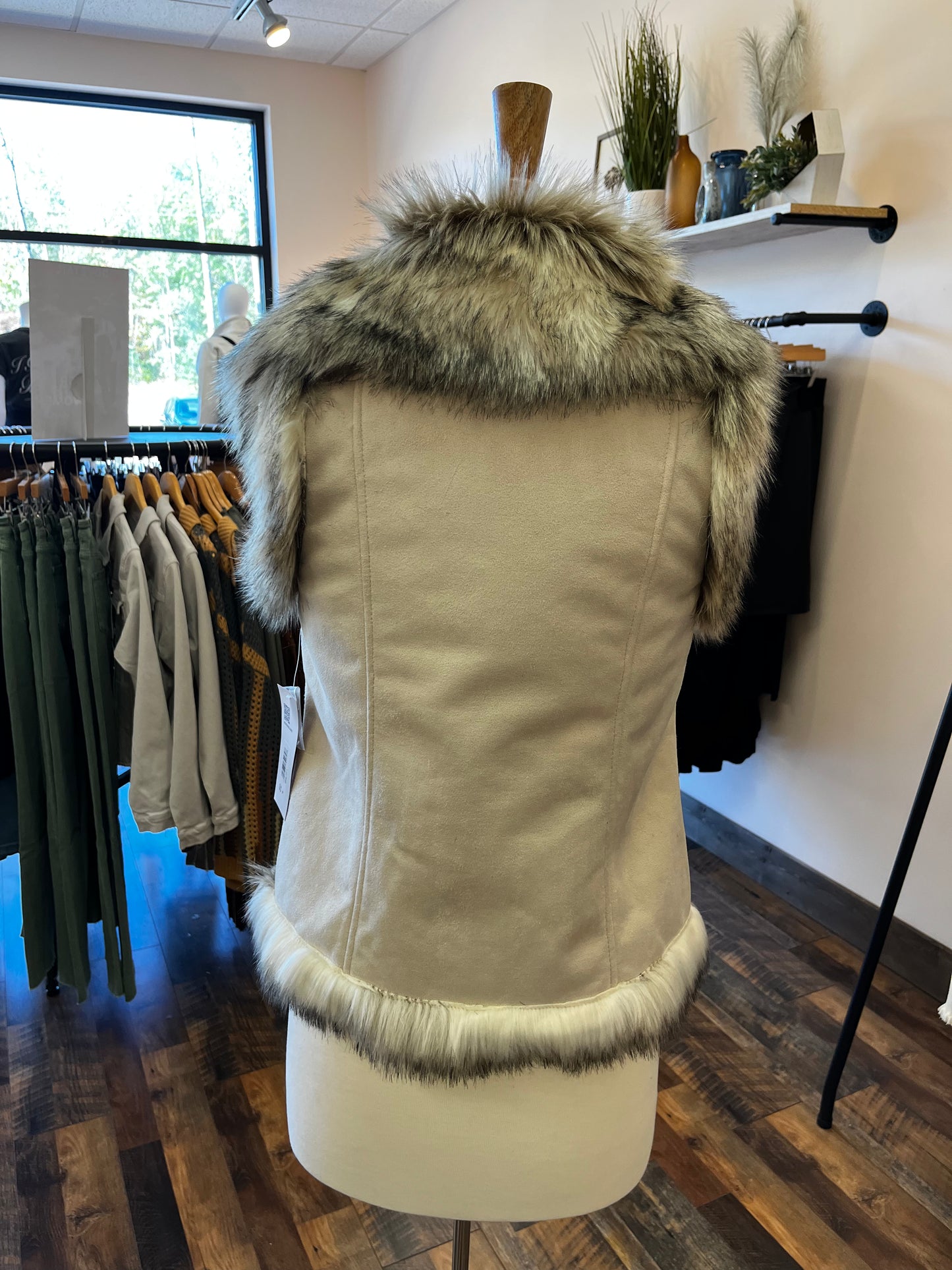 White Faux Fur Vest