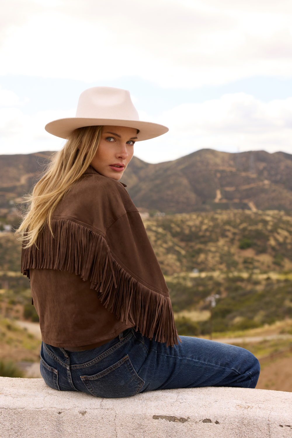 Vintage Crop Suede Fringe Jacket