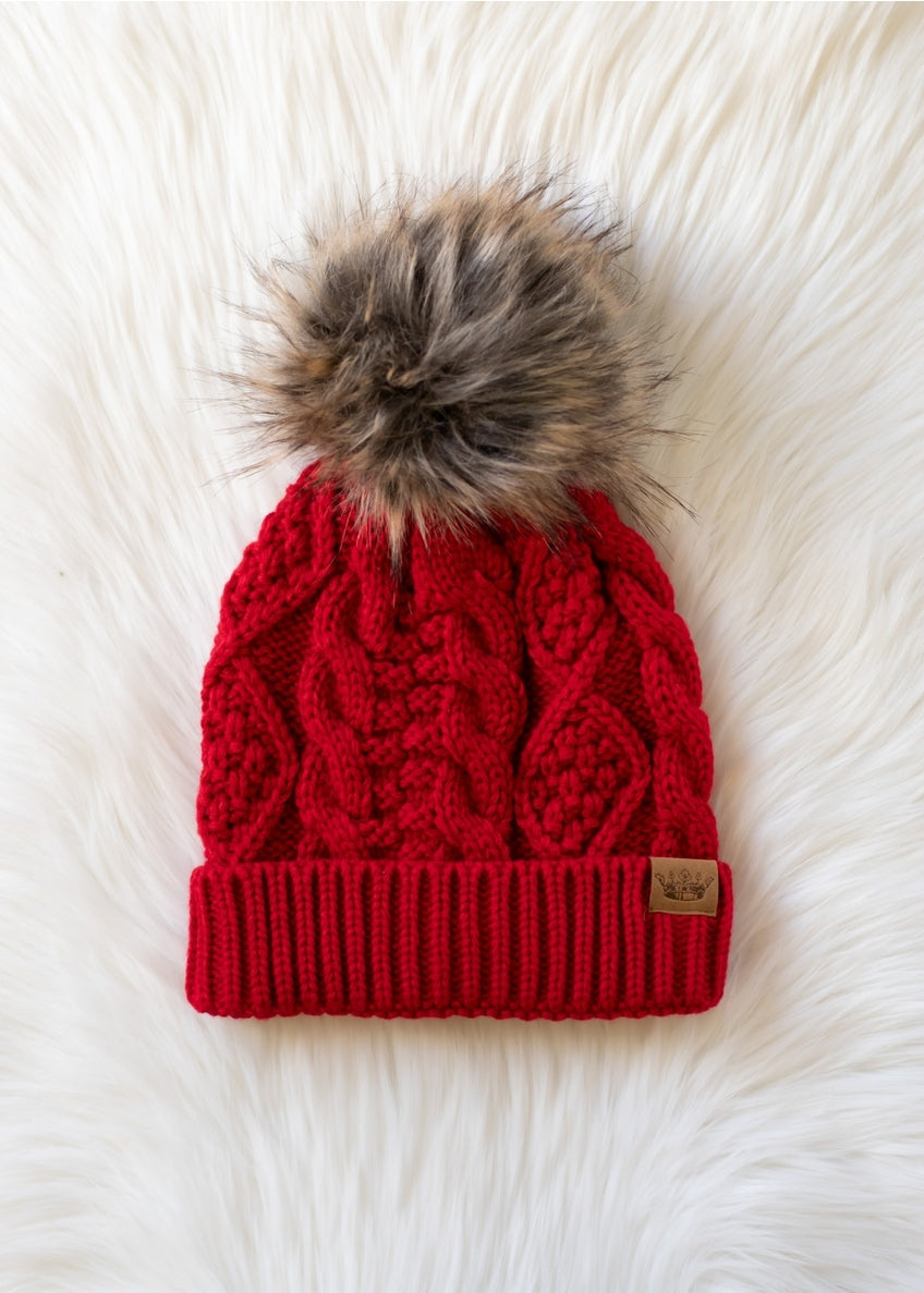 Cable Knit Pom Hat