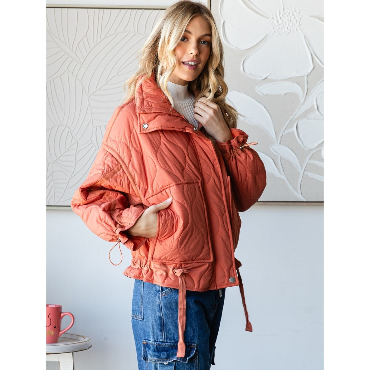 Wavy Quilt Zip Up