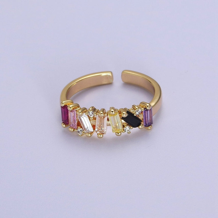 Rainbow Baguette Ring - OS