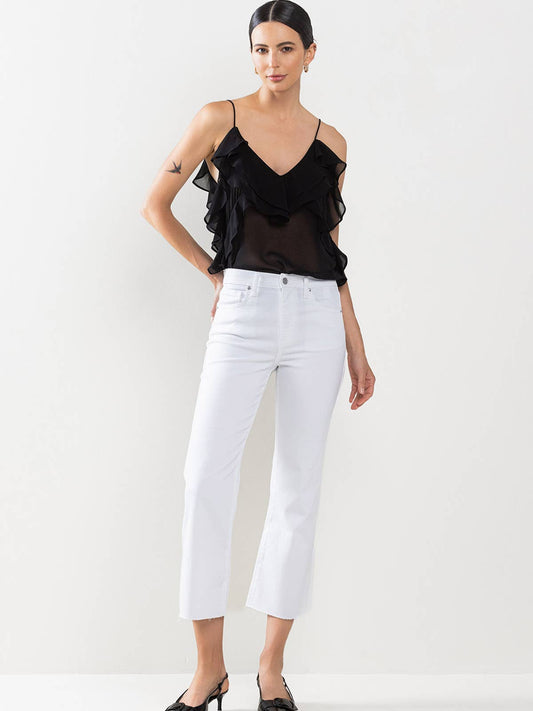 SP High Rise Cropped Kick Flare White