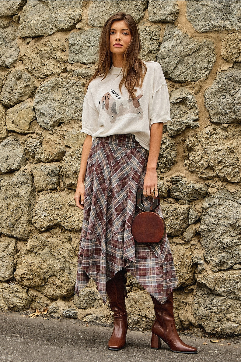 Frayed Hem Skirt