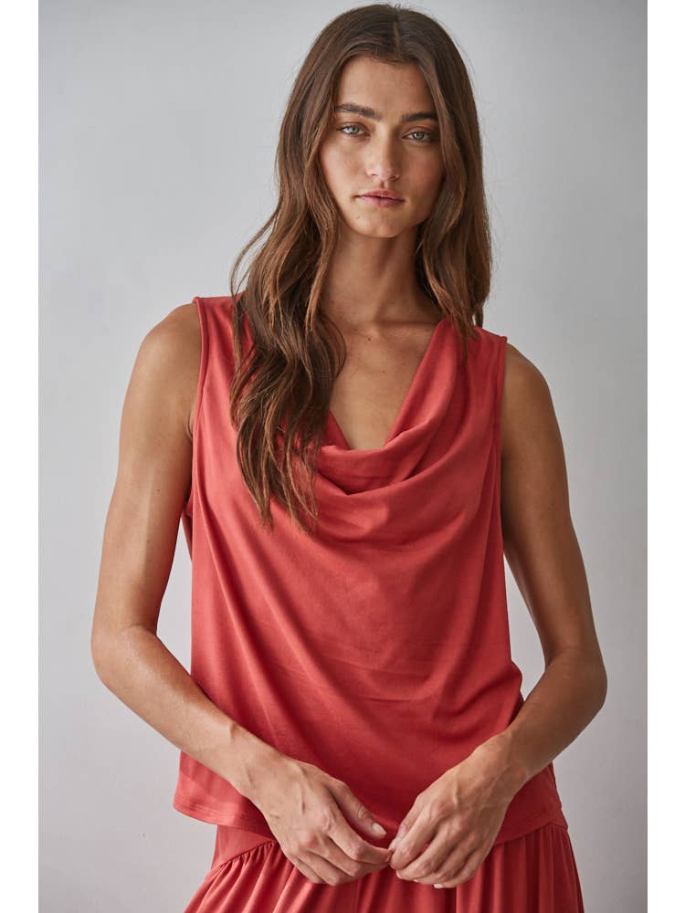 Sleevless Cowl Neck Top