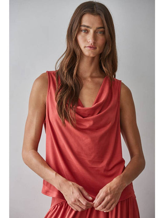 Sleevless Cowl Neck Top