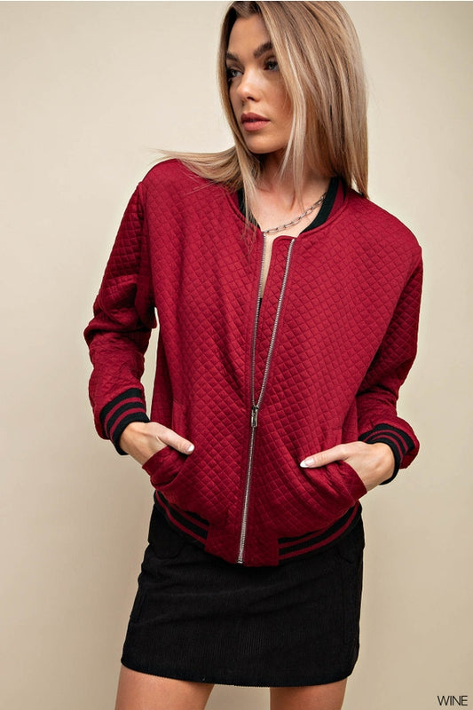 Cold Weather Bomber Jacket Wine