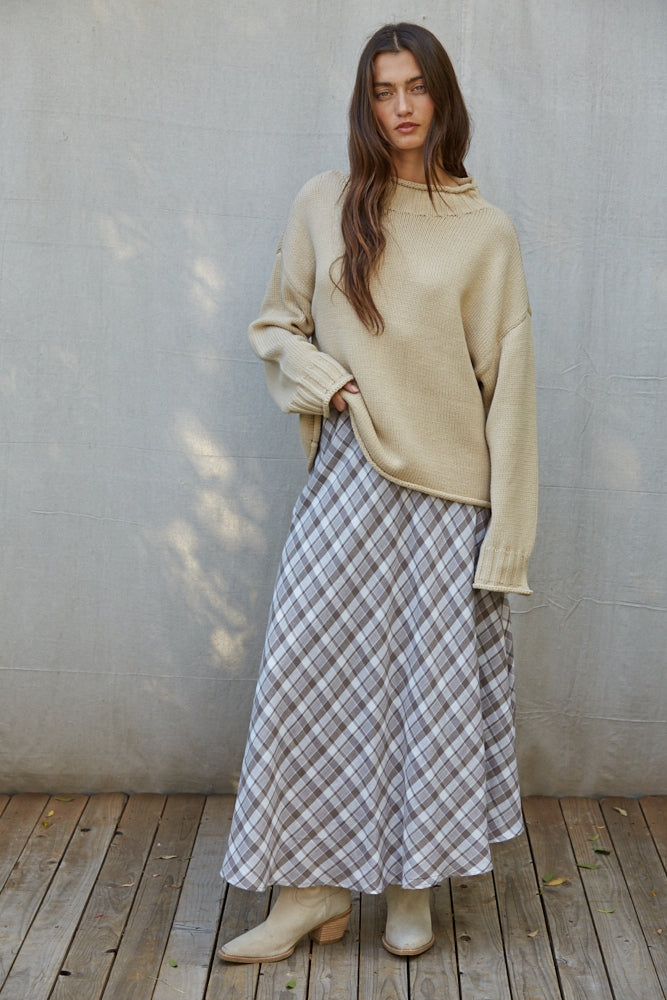 Plaid Midi Skirt