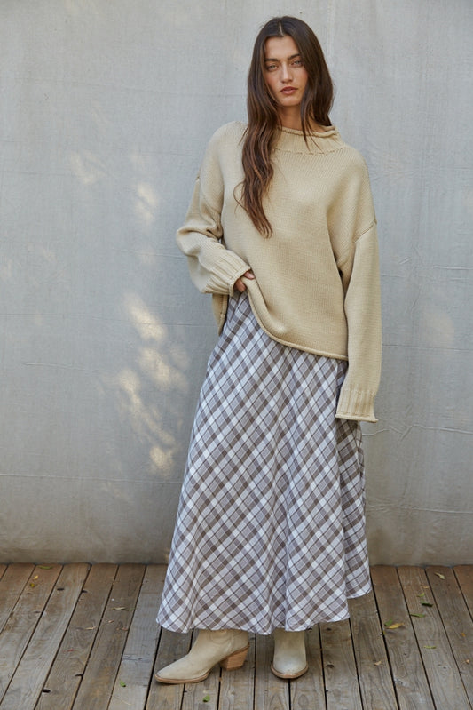 Plaid Midi Skirt