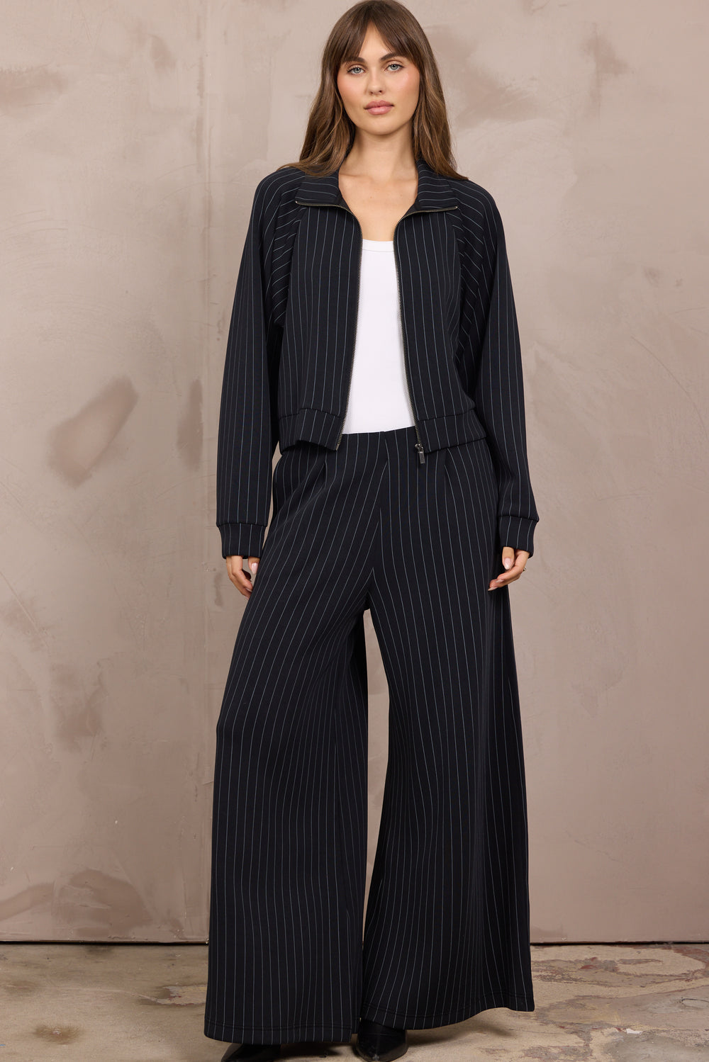 Raglan Full Zip & Pleated Pant Set