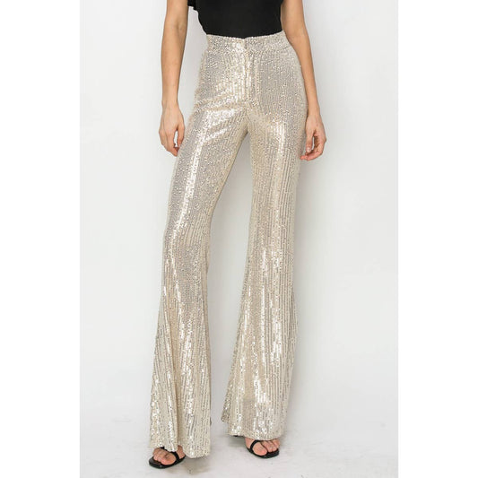 Sequins Flare Leg Pant