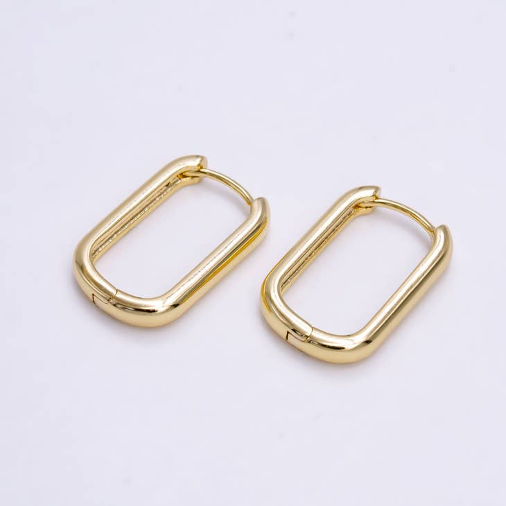 14K Filled Oblong Earrings