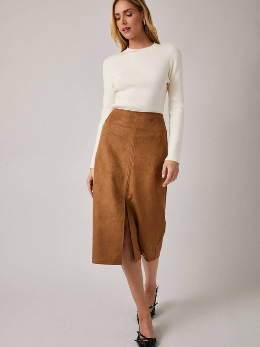 Suede Maxi Skirt