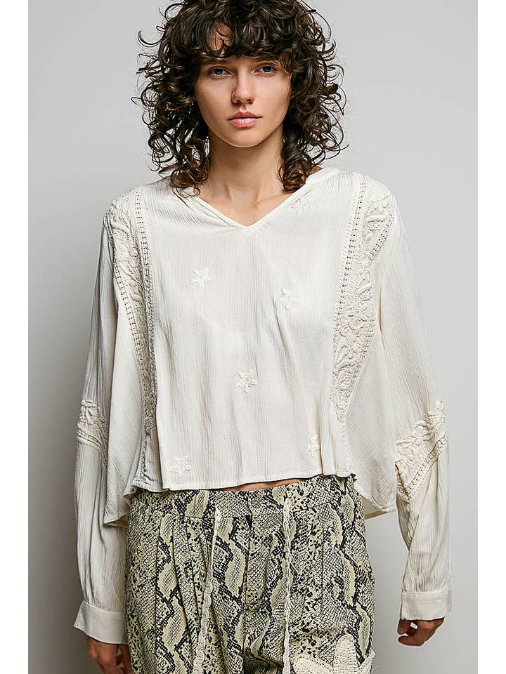 Embroidered Woven Top