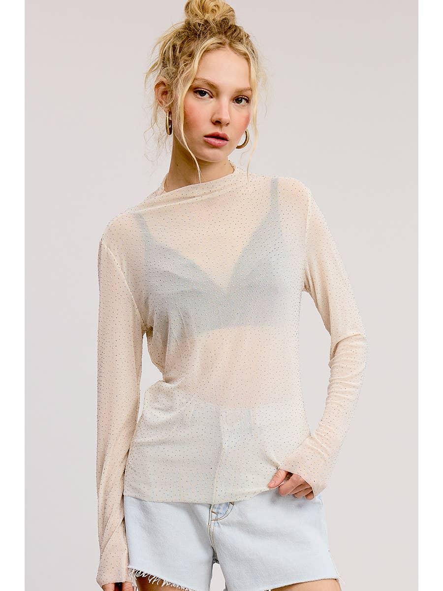 Rhinfestone Lace Top