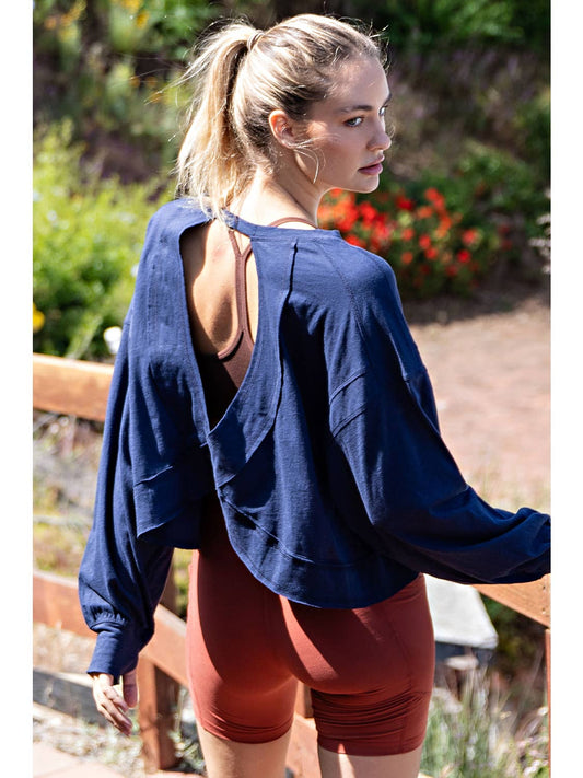 Open Back Long Sleeve Top