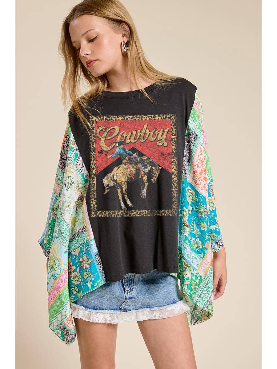 Cowboy Motifs Kaftan Tee
