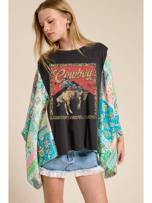 Cowboy Motifs Kaftan Tee