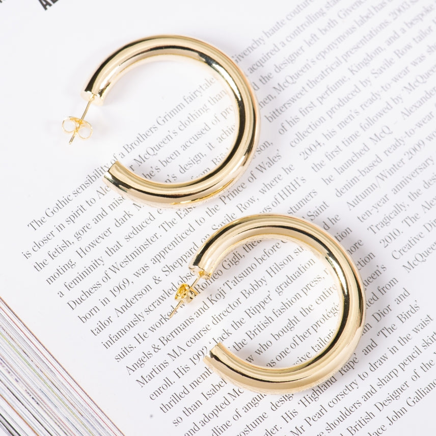 18kt Chunky Hoop Earrings Large