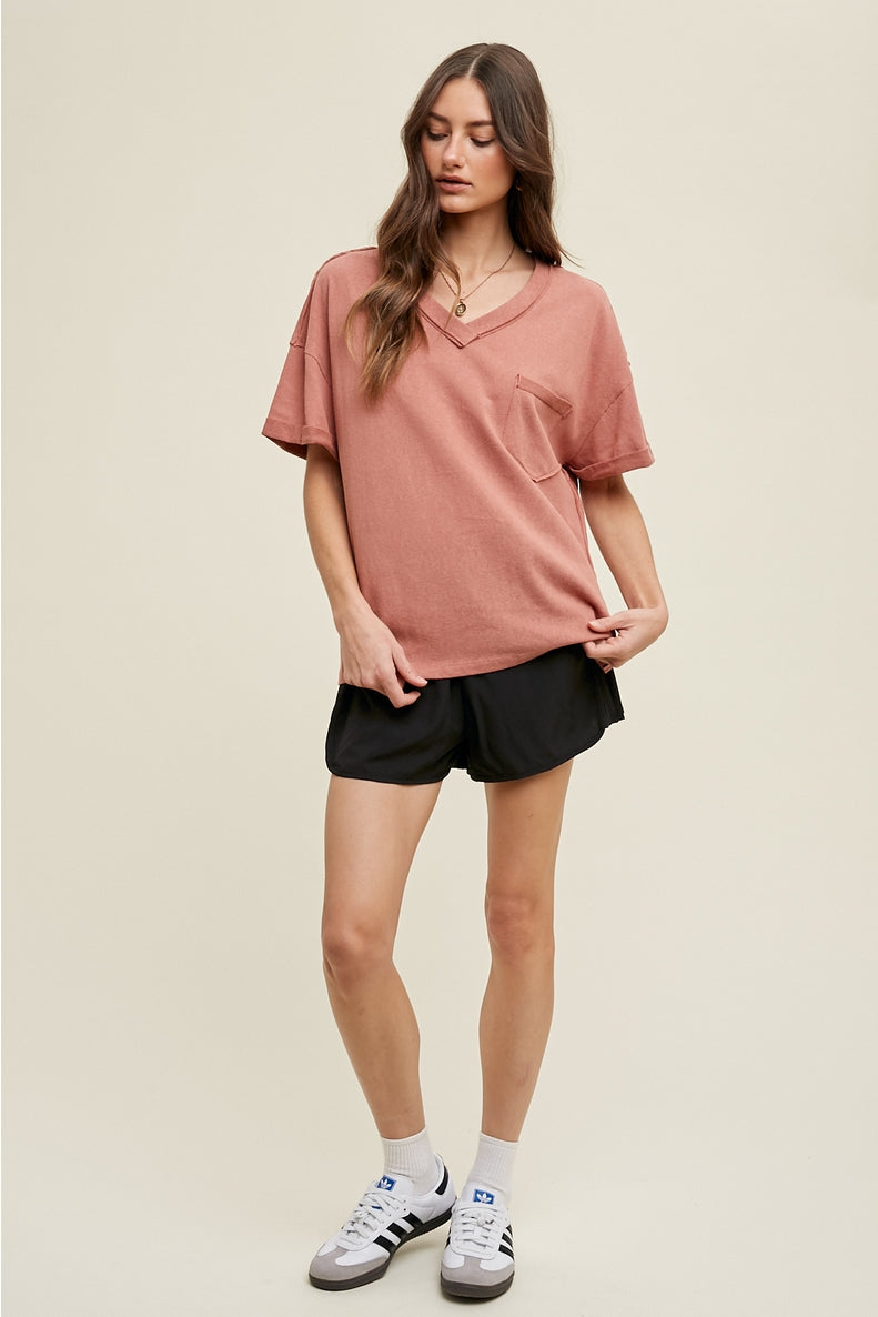 Oversized Raw Edge Top