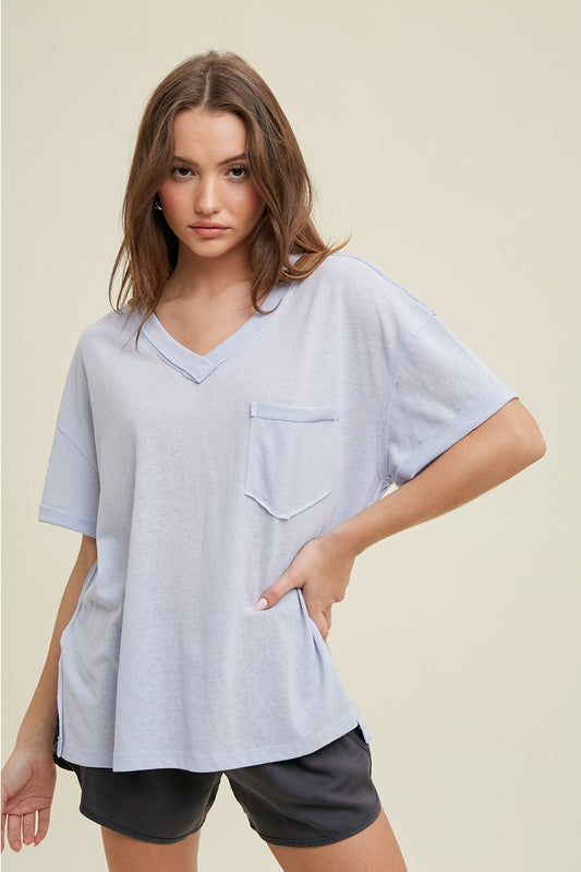 Oversized Raw Edge Top