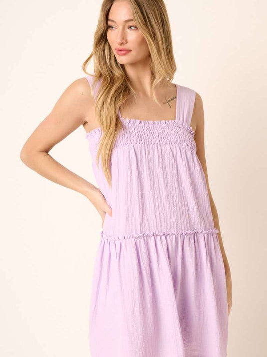 Smocked Detail Tank Dress