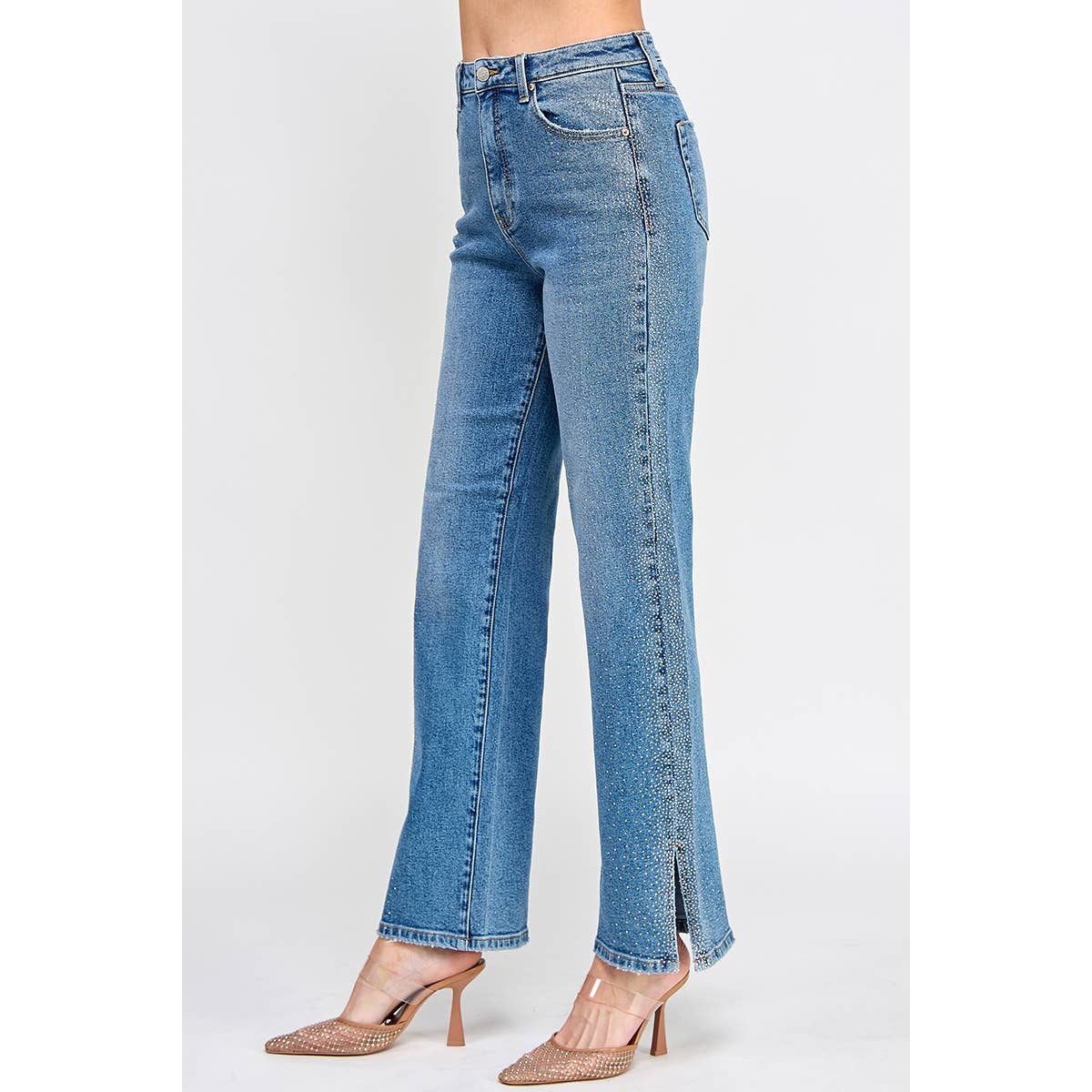Saige High Rise Rhinestone w/ Slit