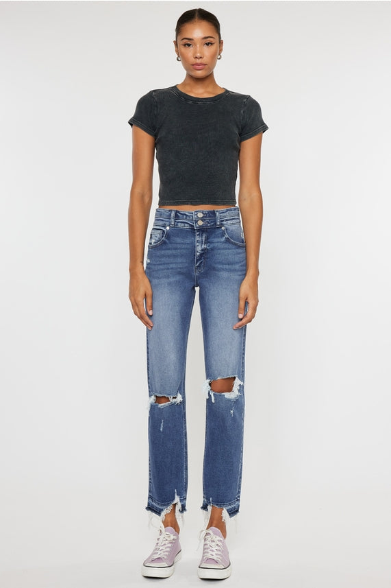 Plus High Rise Slim Straight Jeans