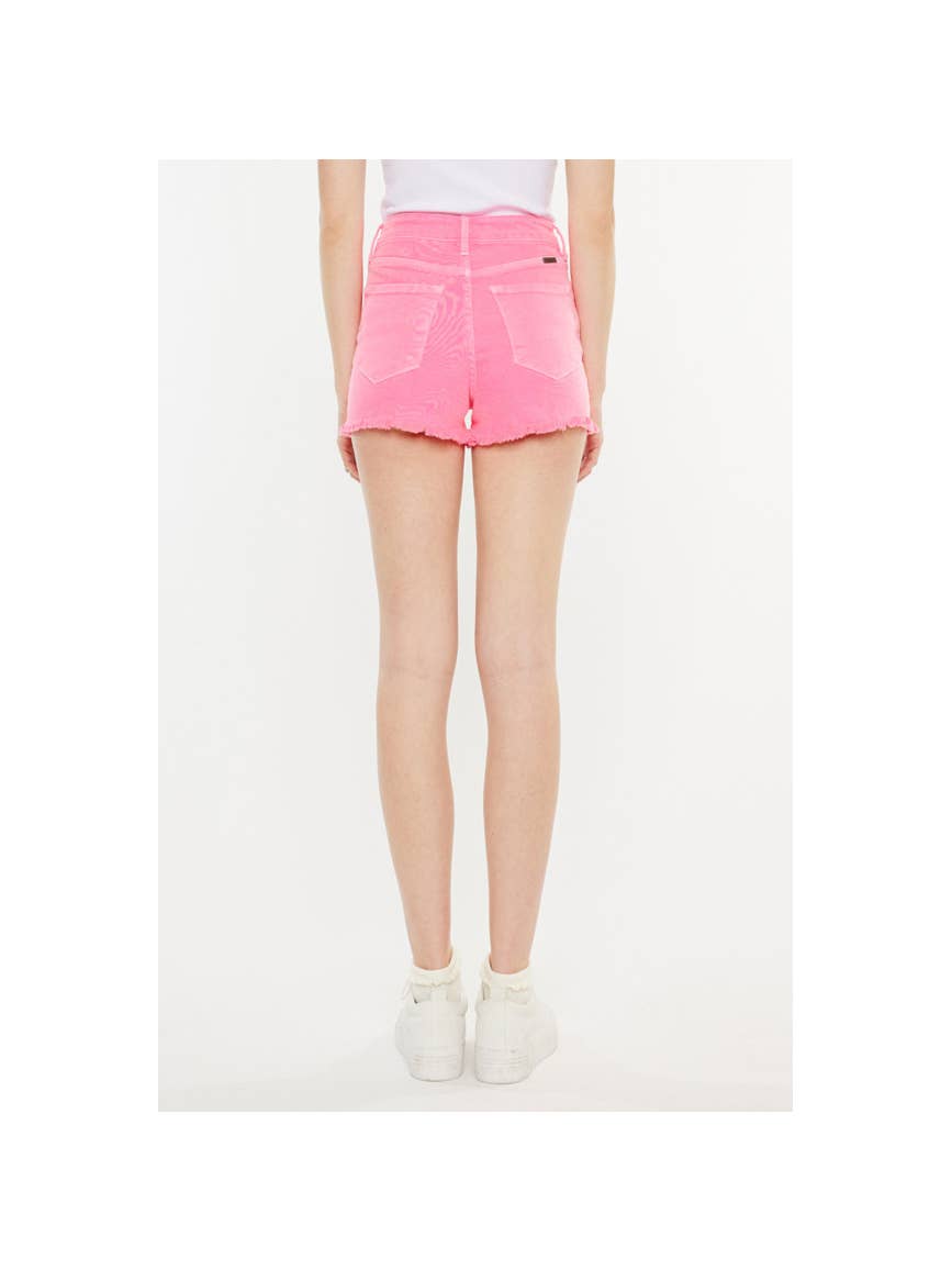 Neon Pink High Rise Shorts