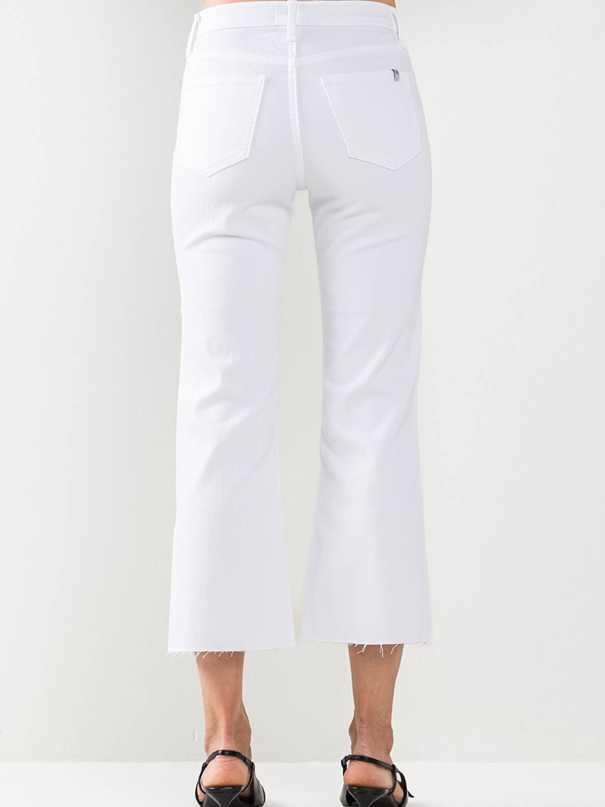 SP High Rise Cropped Kick Flare White