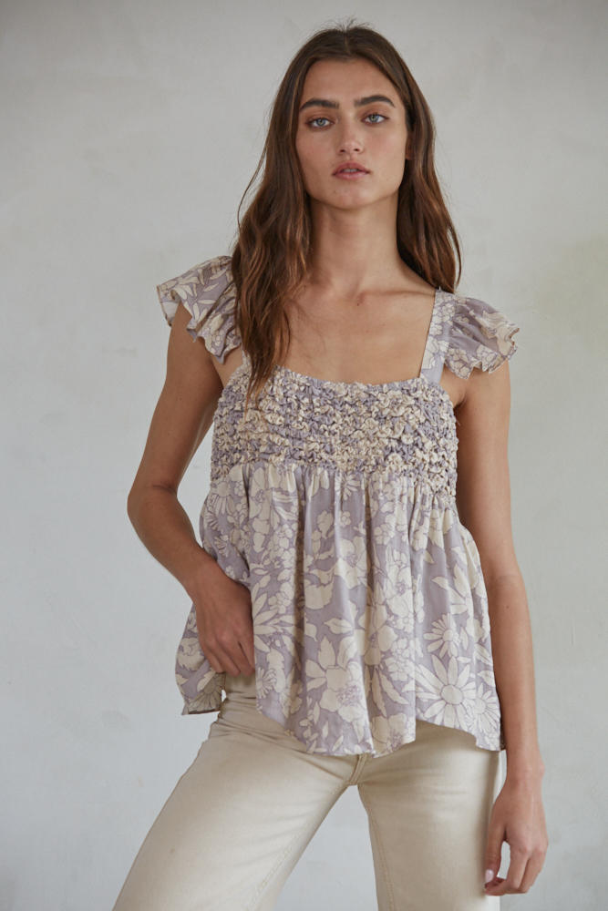 Ruffled Sleeve Tank