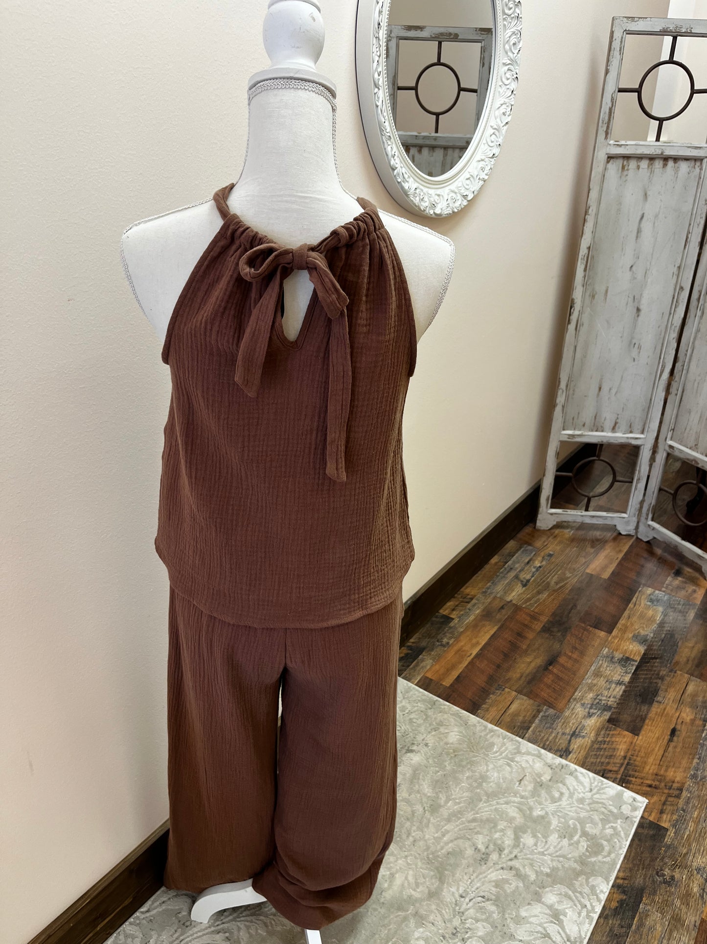 Wide Leg Cotton Beach Pants