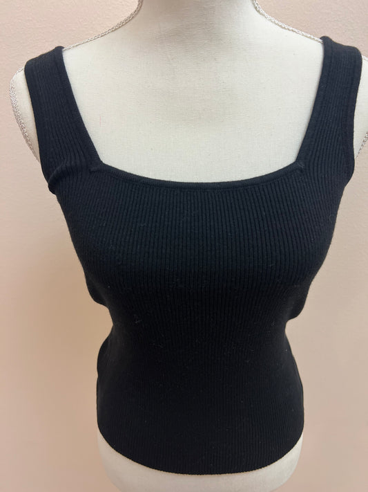 Sleeveless Square Neck Sweater Black