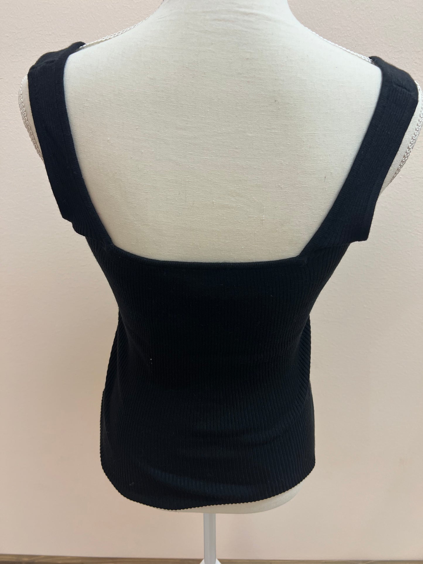 Sleeveless Square Neck Sweater Black