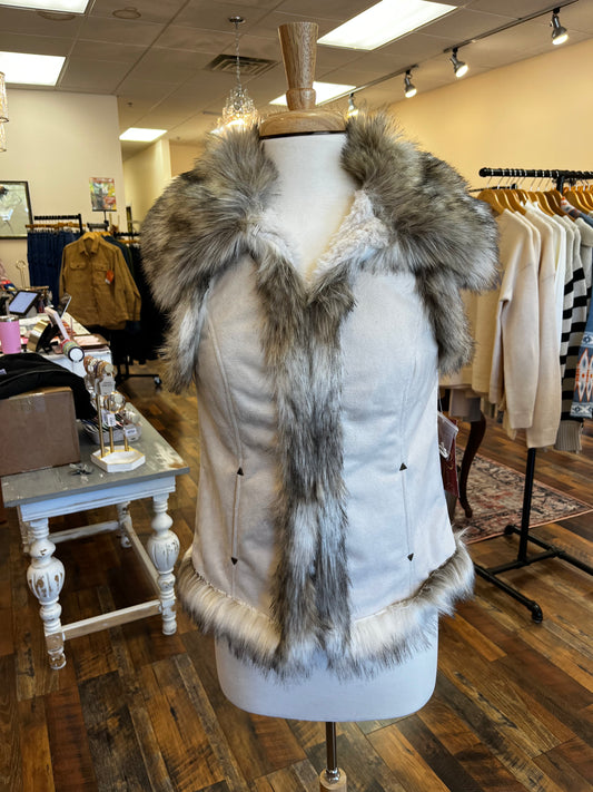 White Faux Fur Vest