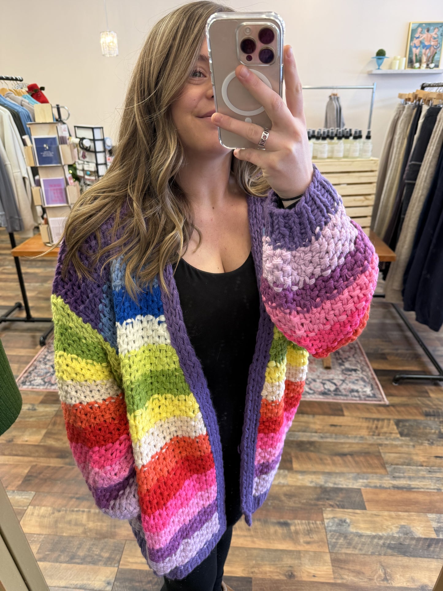 Listicle Chunky Rainbow Cardi