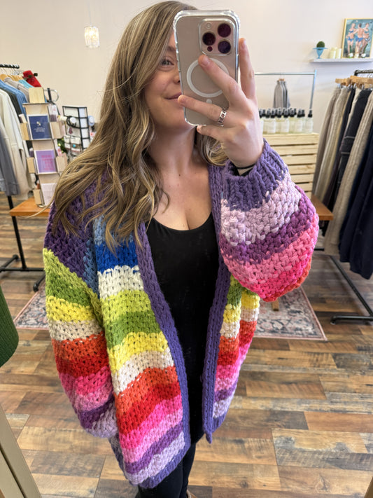 Listicle Chunky Rainbow Cardi