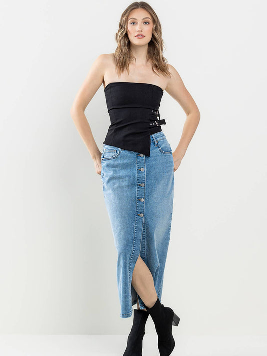 SP Stretch Button Denim Maxi