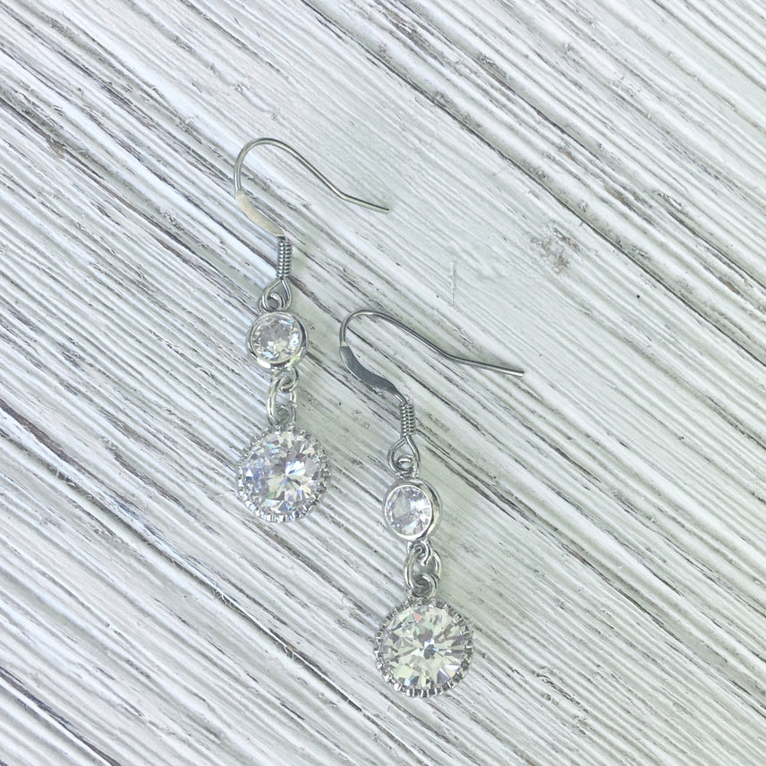 Silver Crystal Earrings