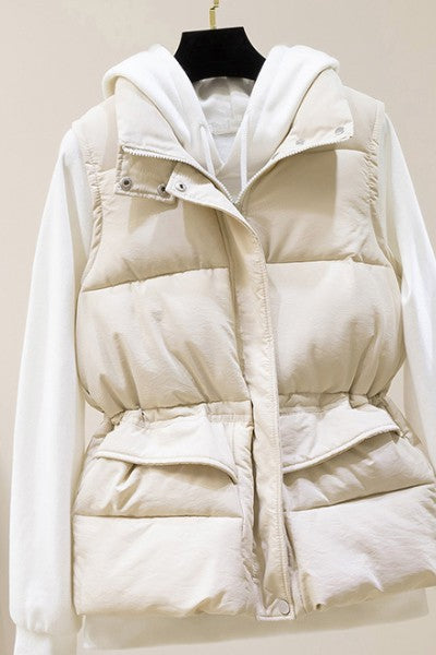 Puffer Jacket Vest Cream