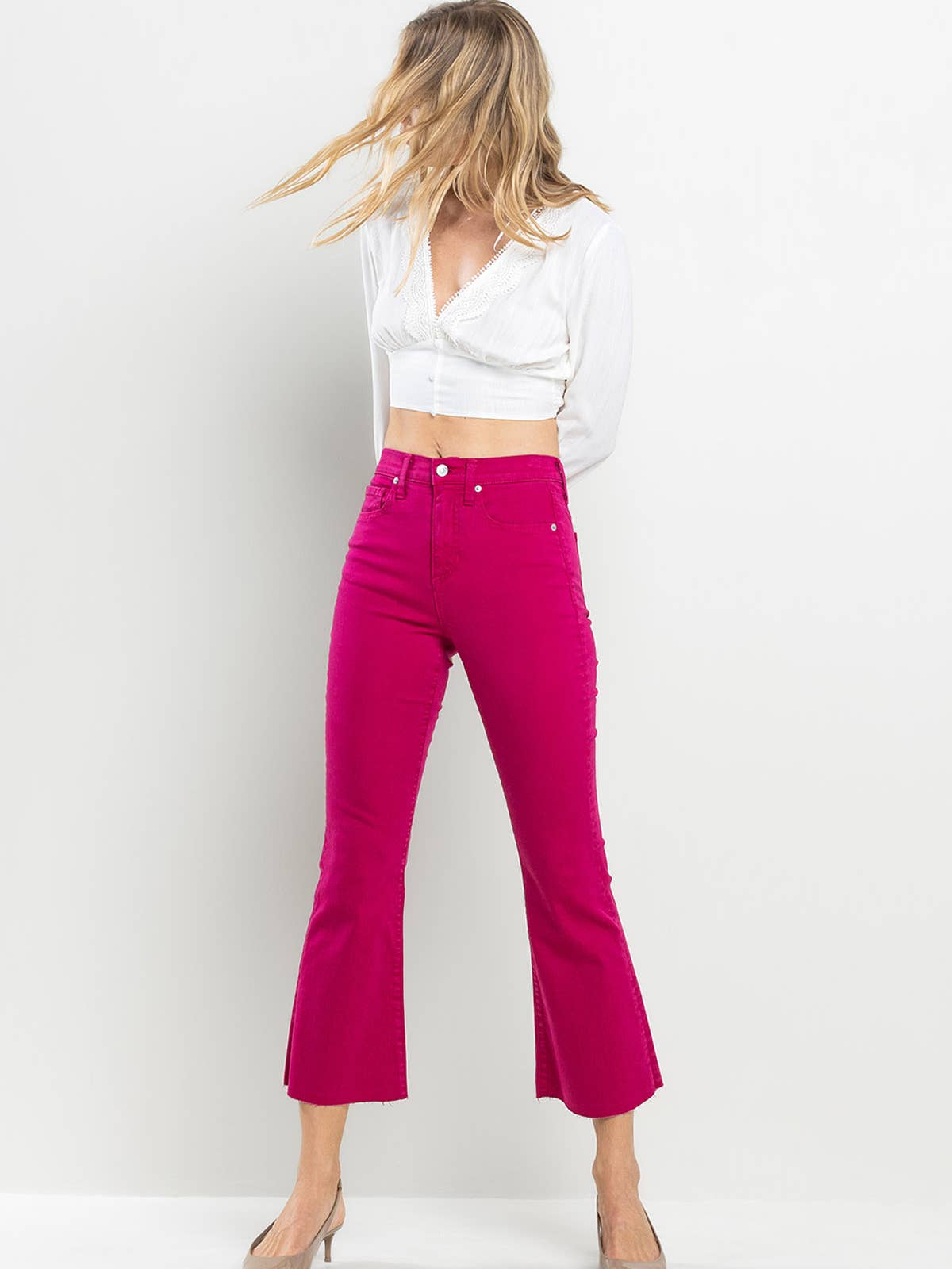 SP High Rise Kick Flare Magenta