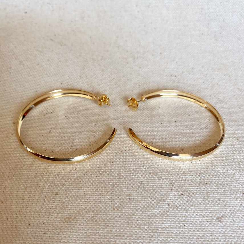 18k Gold Hollow Hoops