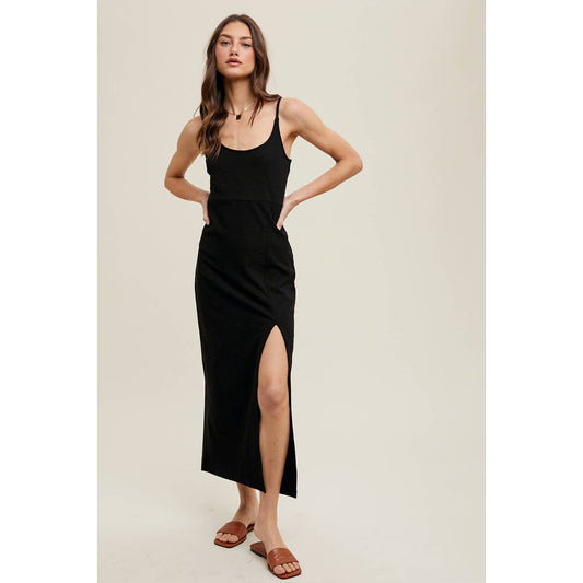 Slub Midi Dress