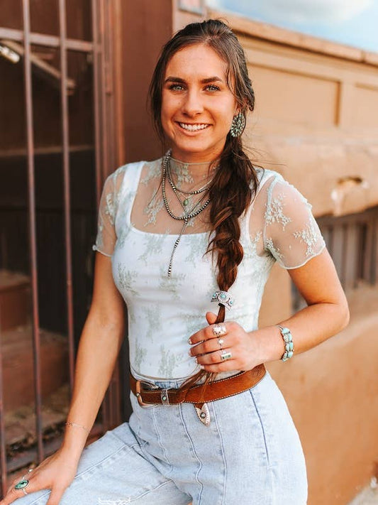 Short Sleeve Lace Top