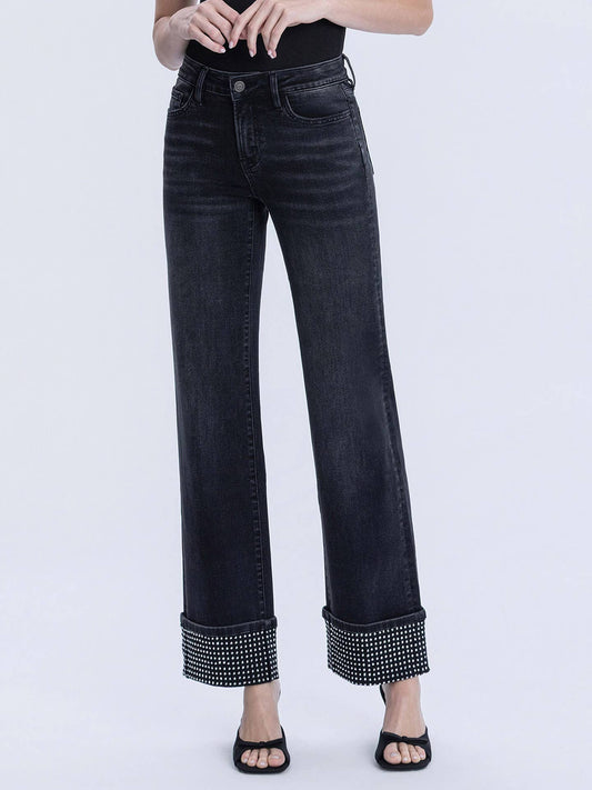 FM Rhinestone Cuff Slim Wide