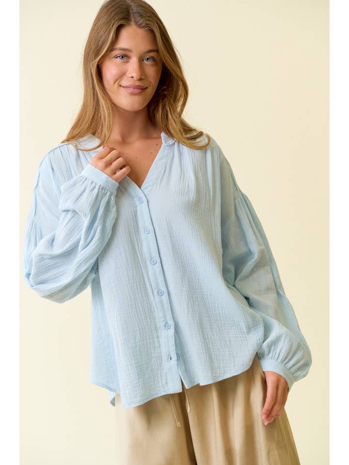 Gauze Button Down