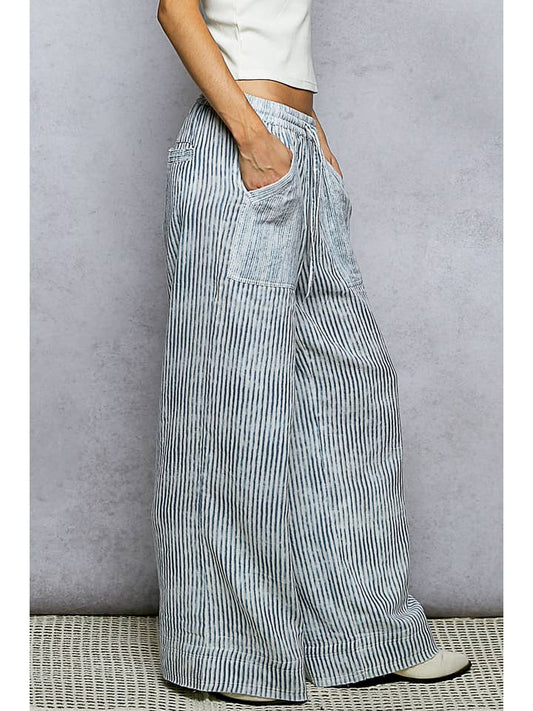 Oversized Blue Stripe Pant