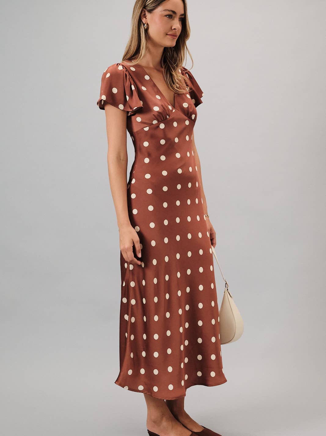 Half Sleeve Polka Dot Dress